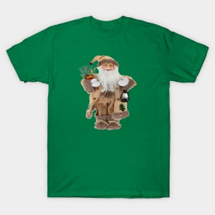 Vintage Style Santa Claus Wearing Brown Suit Vector Art T-Shirt